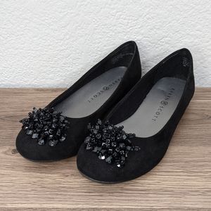 Karen Scotts Black Pom Pom Flats